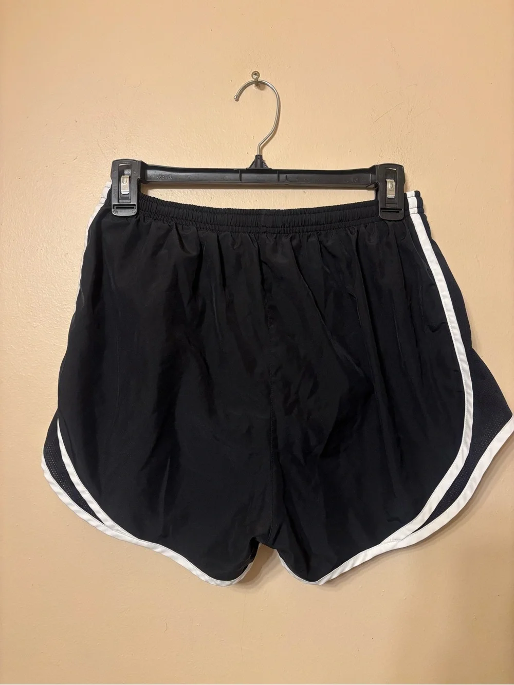 Nike Black lined Athletic Shorts with White Trim size M